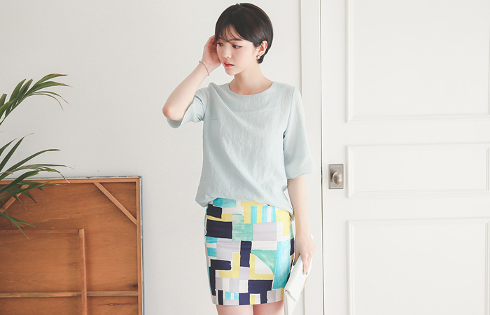 ブラシスクエアミニスカート