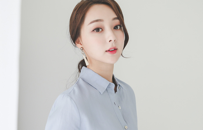 ベーシック7分袖リネンシャツ