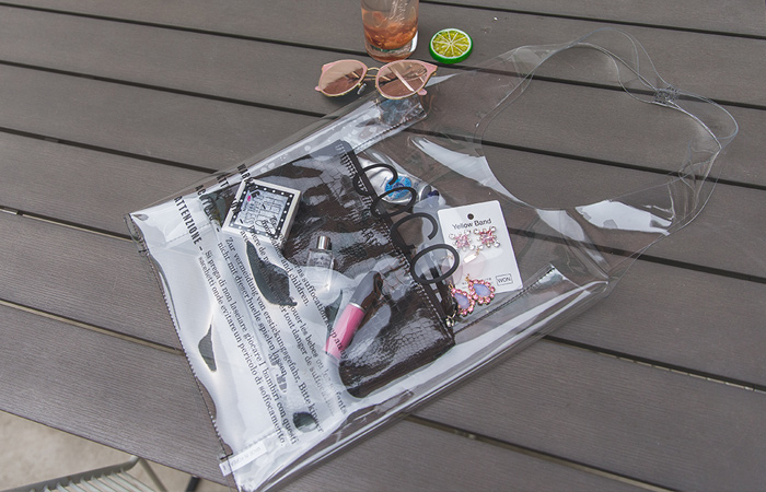 [モデル着用34次]ココ透明エコバッグ（ポーチSET）