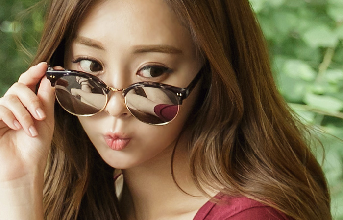 [モデル着用34次]大理石ミラーサングラス