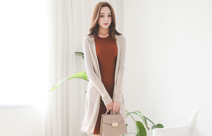 カーサリー絞りポケットスリットカーディガン