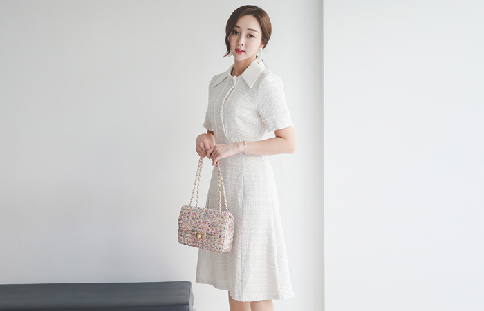 ラブリーツイードビッグカラードレス