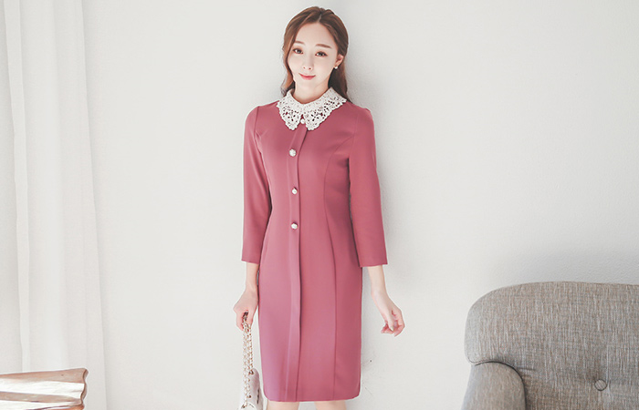 ラブリーレイスカラー真珠ドレス