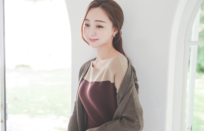 ナチュラルミックスロングカーディガン