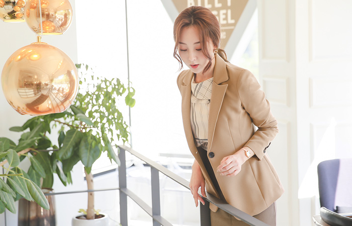 シンプルポケットワンボタンテイラージャケット