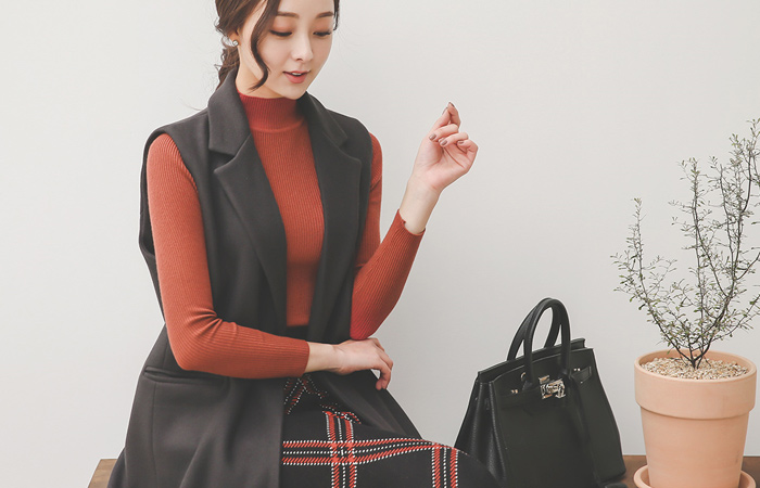 毛織テイラーダブルロングベスト