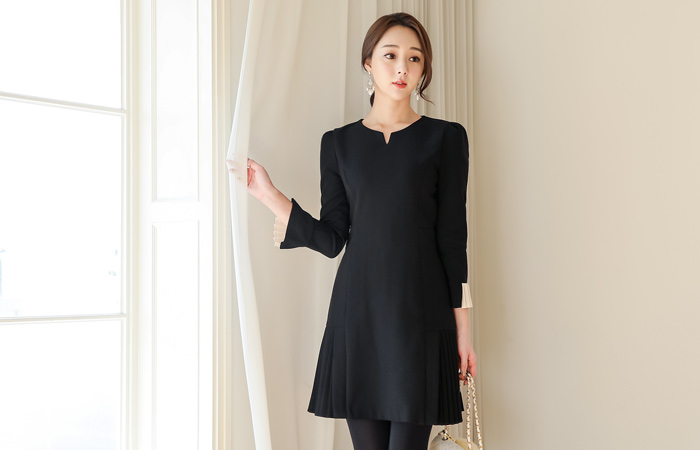 ベラスリットネックプリッツドレス（winter）