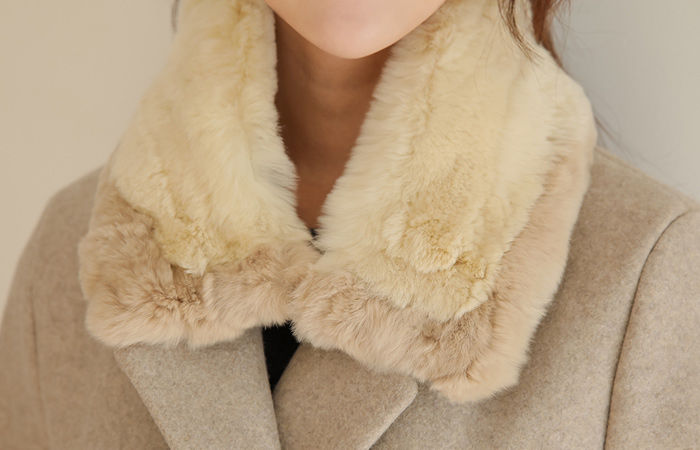 レックスファー配色マフラー