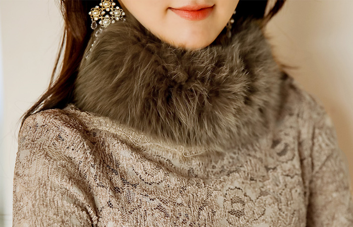 ラウンドフォックスファーマフラー