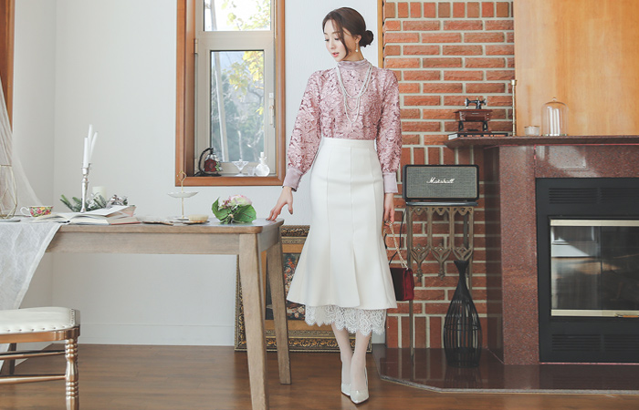 エレガンスマーメイドレイススカート