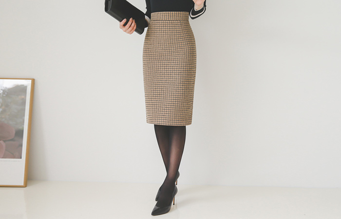 ハウンドカラーチェックHラインスカート