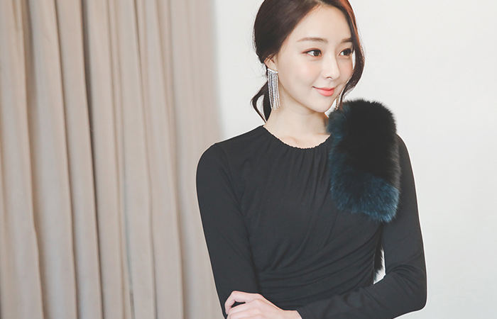 グラムドレープシャーリング起毛マキシワンピース