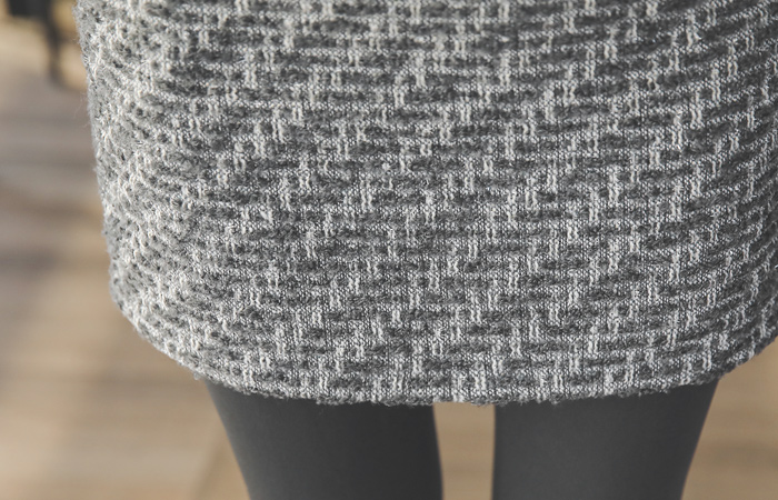 シャインパールブロックツイードブクルミニスカート