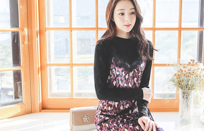 レイス レオパード 뷔스티에 ドレス