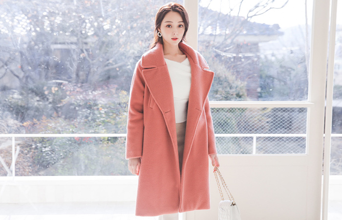 モヘアタッチウェルトゥポケットオーバーフィットキルティングコート