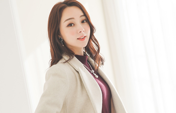 クラシック スリム ダブル ウール ロングコート