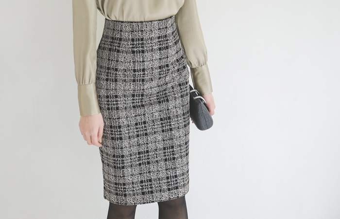 きらめくスモーキーウィンドウハイウエストスカート