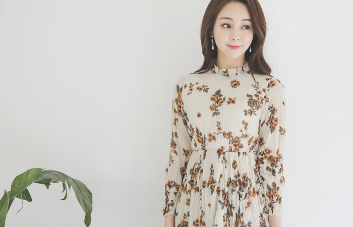 フラワー ラブリー プリルネック シーポン ワンピース