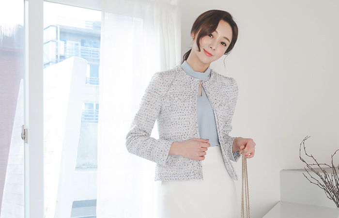 きらっとパステル ツイード ジャケット