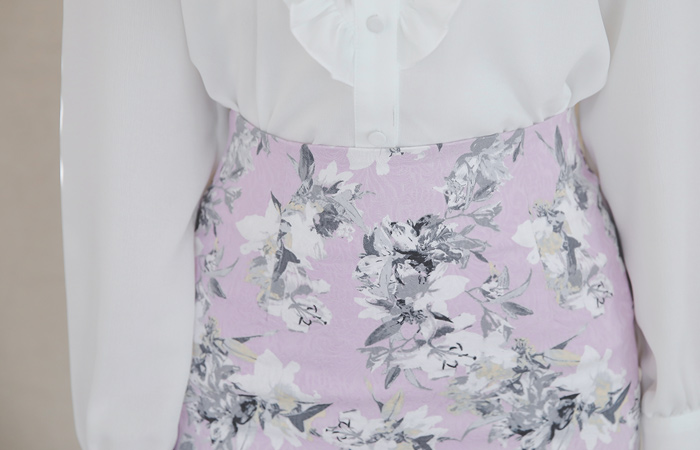 百合ジャカードコットンたんせいスカート