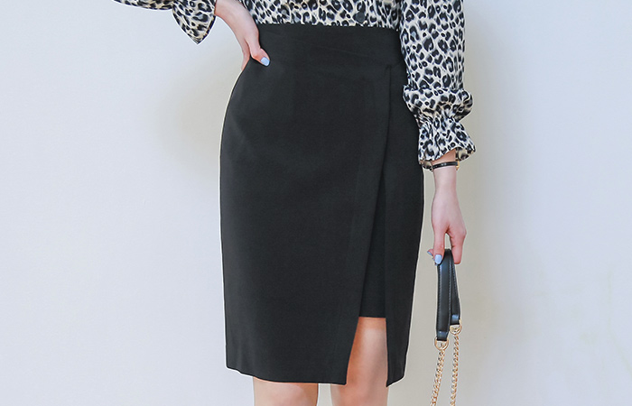 レイヤード サイド スリット スカート