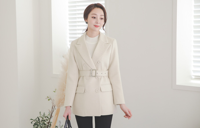 クラシック ベルティード ヘリンボーン ハーフジャケット