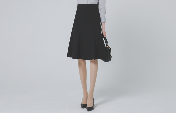 ミディ ゴアード 切開 フレア ロングスカート