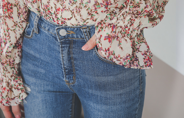 ウォッシング ダメージ 簡易カッティング スキニージン