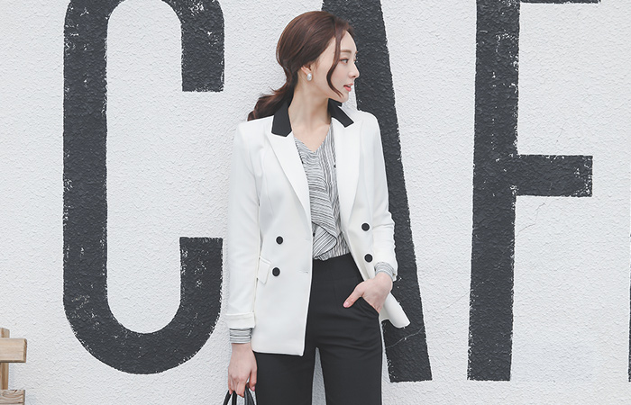 フォーマル はいしょく ダブル テーラード 弾力 ジャケット