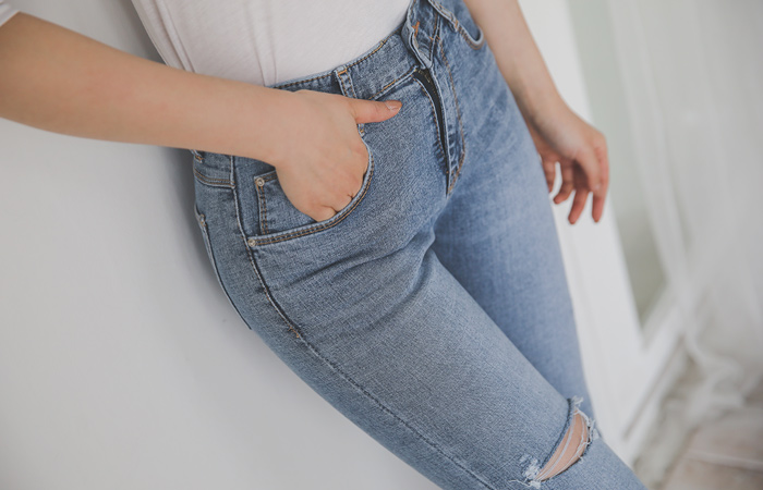 氷 ダメージカッティングウォッシングスキニージン