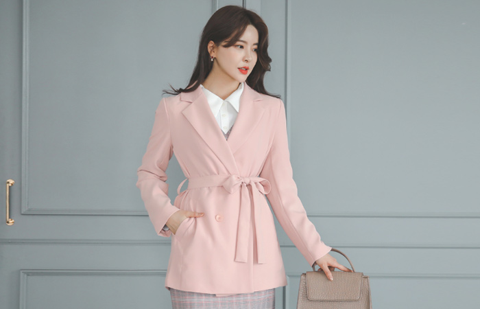 ベーシック ダブル テーラード ハーフ ジャケット