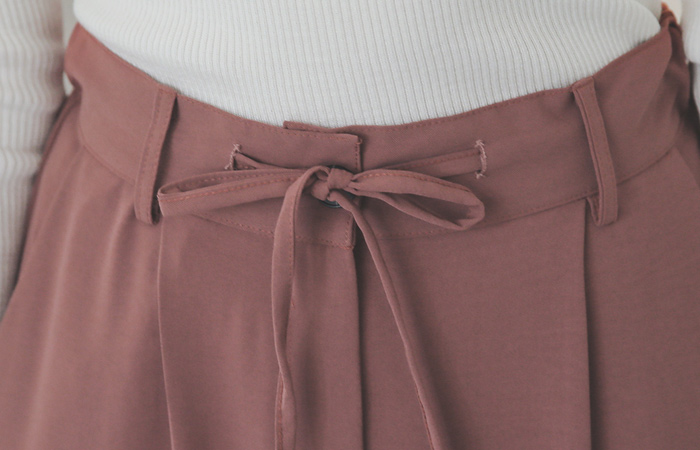 ストリング 後面バンド 着心地のいい ワイド ズボン