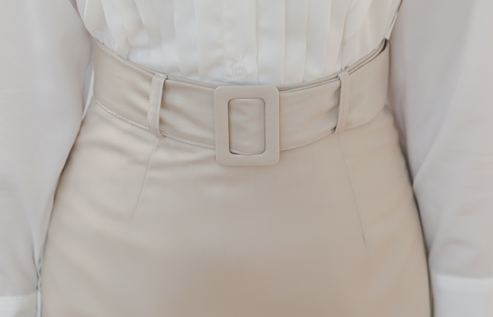 春季 ベルティード Hライン ベーシック ロング スカート