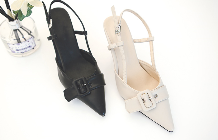 クラシック バックル スリングバックヒール