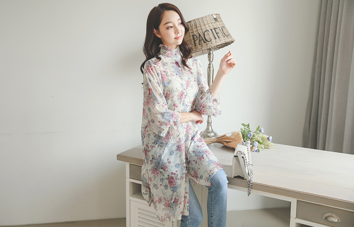 ローズクォーツ フリル ロングワンピース&ブラウス