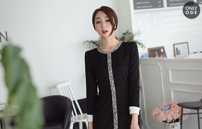 ココツイードゴールドボタンワンピース