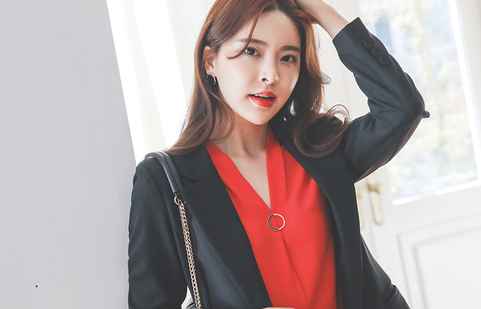 フォーマル ワンボタン テーラード ハーフ ジャケット