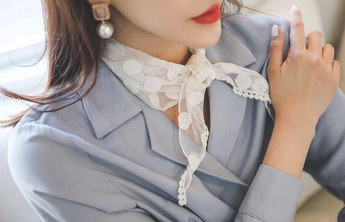 ドット&フラワー トライアングル スカーフ