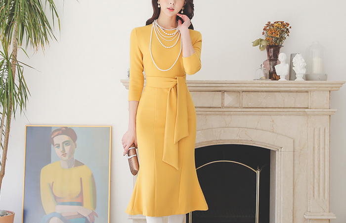 キャンデー マーメイド 切開ライン スパン ドレス