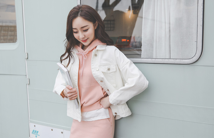 トレンディー ルーズフィット ウエスタン デニム ジャケット