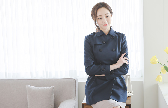 ベーシック びじょう ハーフ トレンチコート