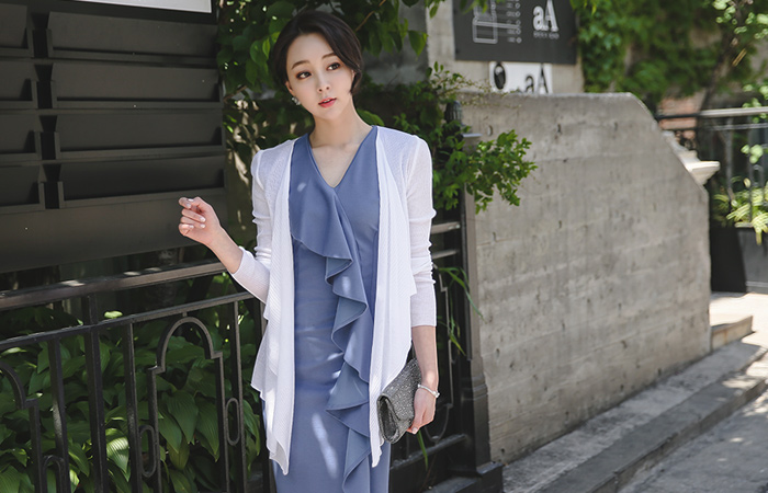 ドレッシーラッフルショールカーディガン