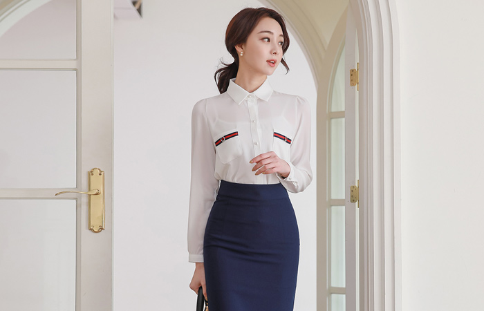 キュービック テーピング ポケット シャツ ブラウス