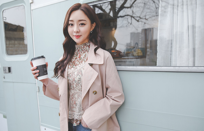 クラシック ベルティード コットン トレンチ コート