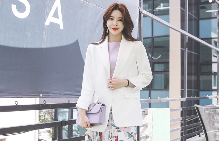 ベーシック 切開ライン ルーズフィット ピークト ジャケット