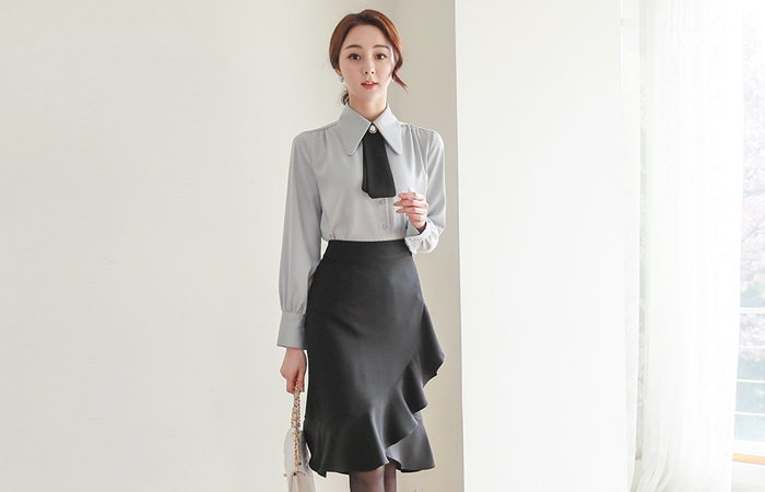 アンバランス ラッフルライン チューリップ スカート