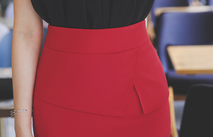 トリプル ペプラム Hライン 弾力 スカート