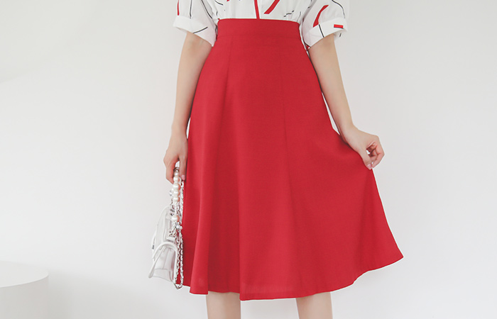 サマー ゴアード 後面バンド フレア スカート