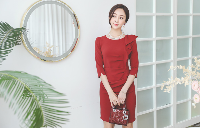 ラッフル シャーリング ワンピース(fall)