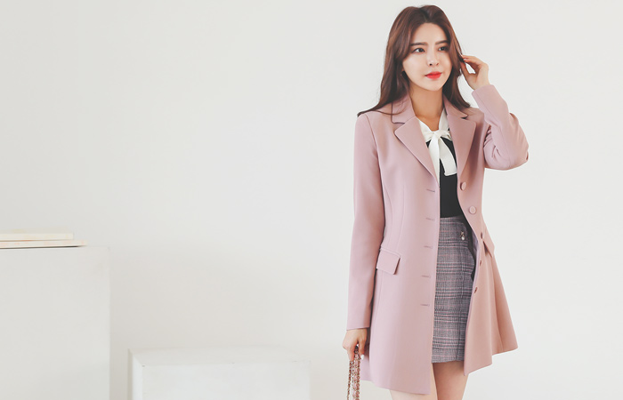 ロマンチック スリムライン シングルボタン ハーフ ジャケット